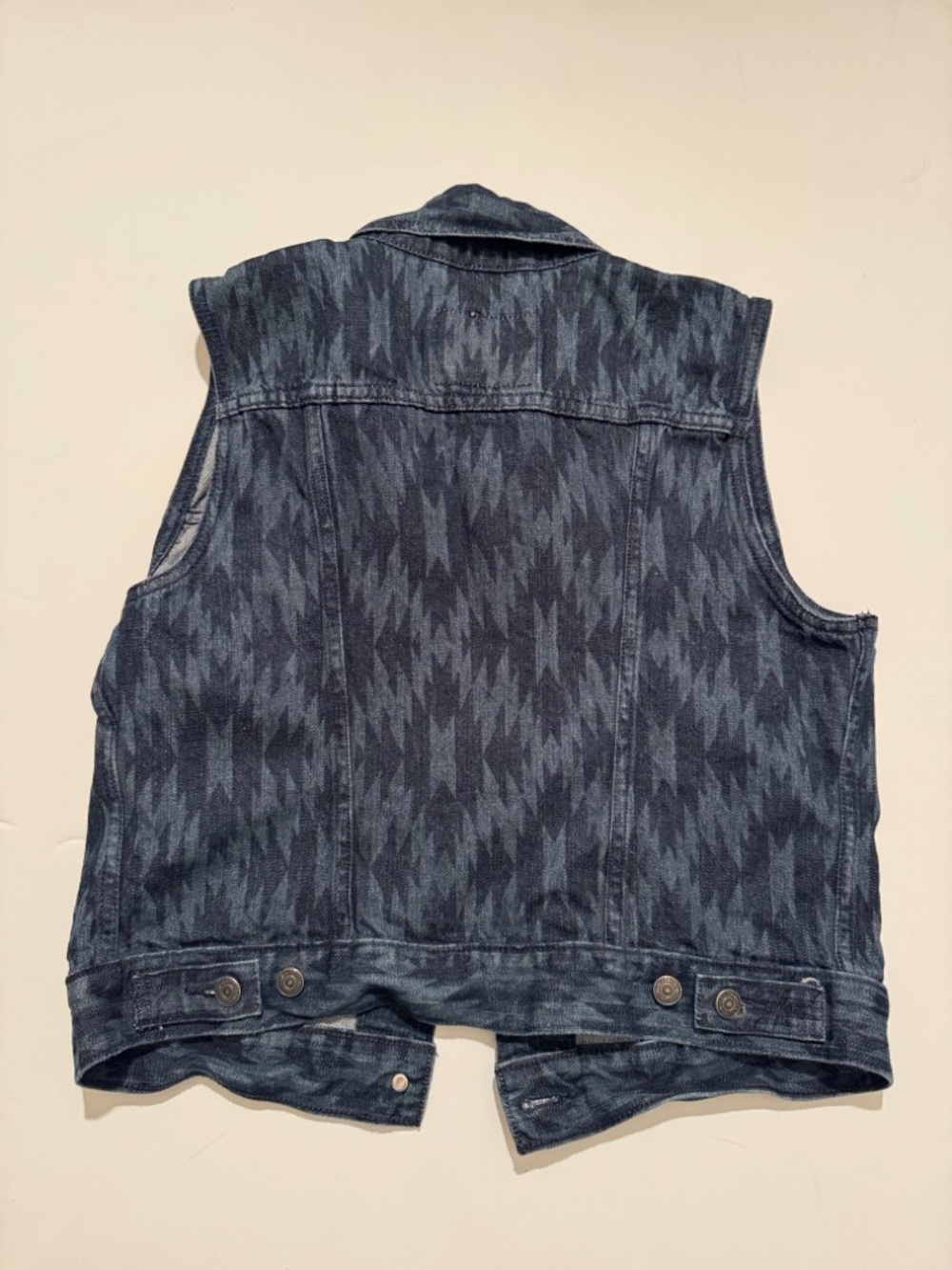 Levi's Dark Indigo Patterned Denim Vest Size Xl - Picture 5 of 7